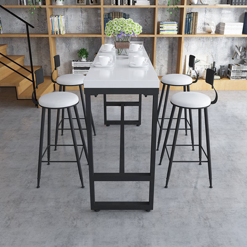 Glam Pub Table Solid Wood Rectangle Bar Table for Indoor and Breakroom