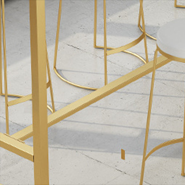 Glam Pub Table Bar Height Faux Marble Rectangle Bar Table for Indoor