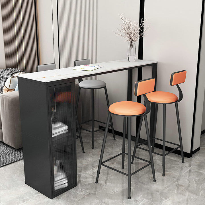 Contemporary Bar Table Rectangle Pub Table for Indoor and Breakroom