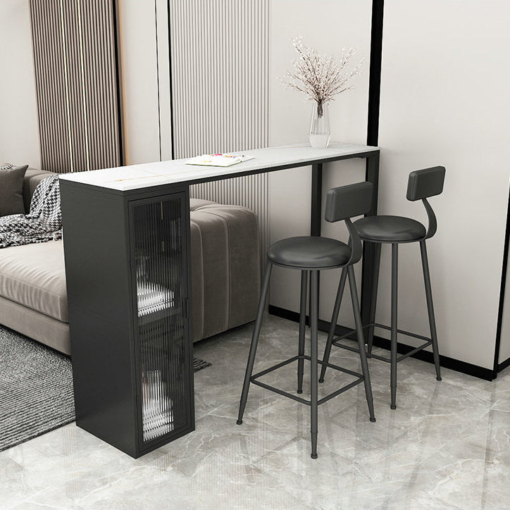 Contemporary Bar Table Rectangle Pub Table for Indoor and Breakroom