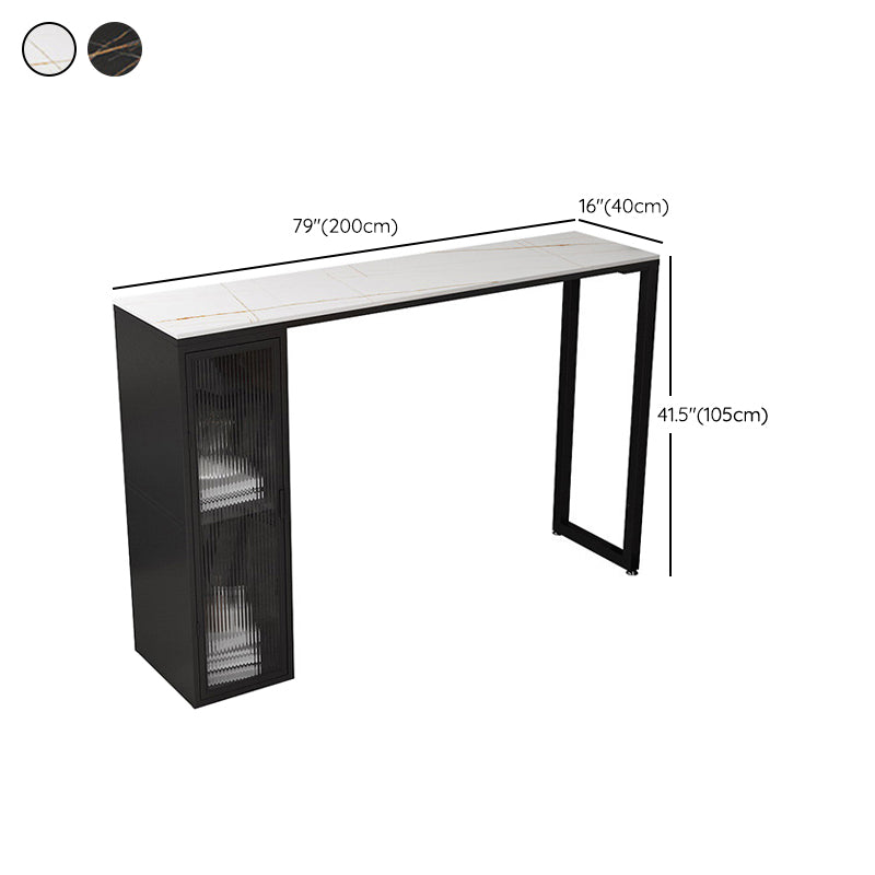 Contemporary Bar Table Rectangle Pub Table for Indoor and Breakroom