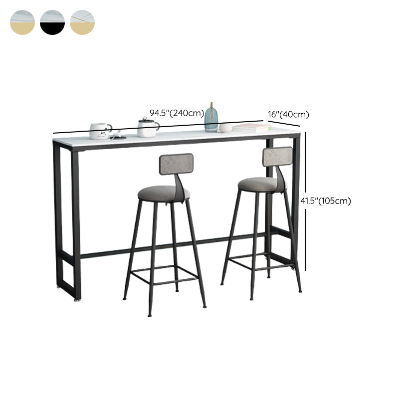 Glam Pub Table Trestle Base Rectangle Bar Table for Indoor and Breakroom