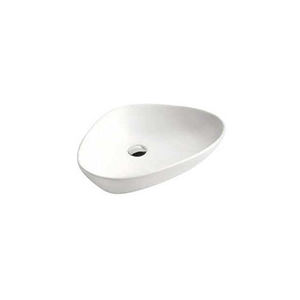 Modern Bathroom Sink Porcelain Pop-Up Drain Oval-Shape Vessel Sink (Faucet Not Included)
