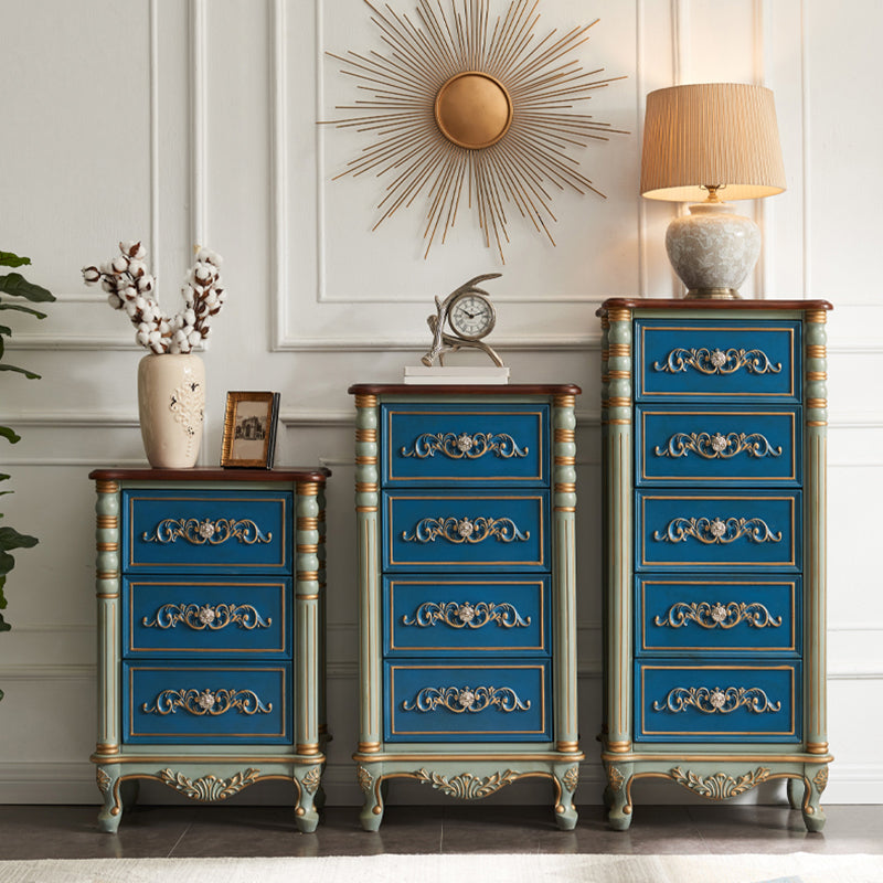 Traditional Rubber Wood Storage Chest Home Chest with 3 Drawers