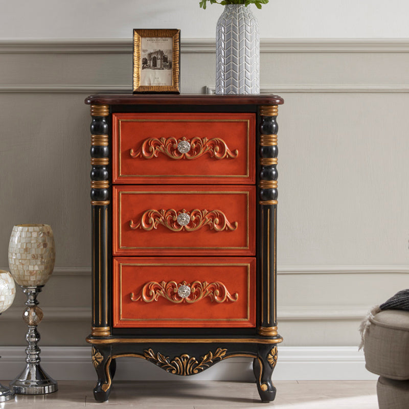 Traditional Rubber Wood Storage Chest Home Chest with 3 Drawers