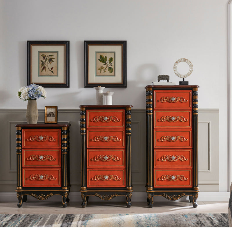 Traditional Rubber Wood Storage Chest Home Chest with 3 Drawers