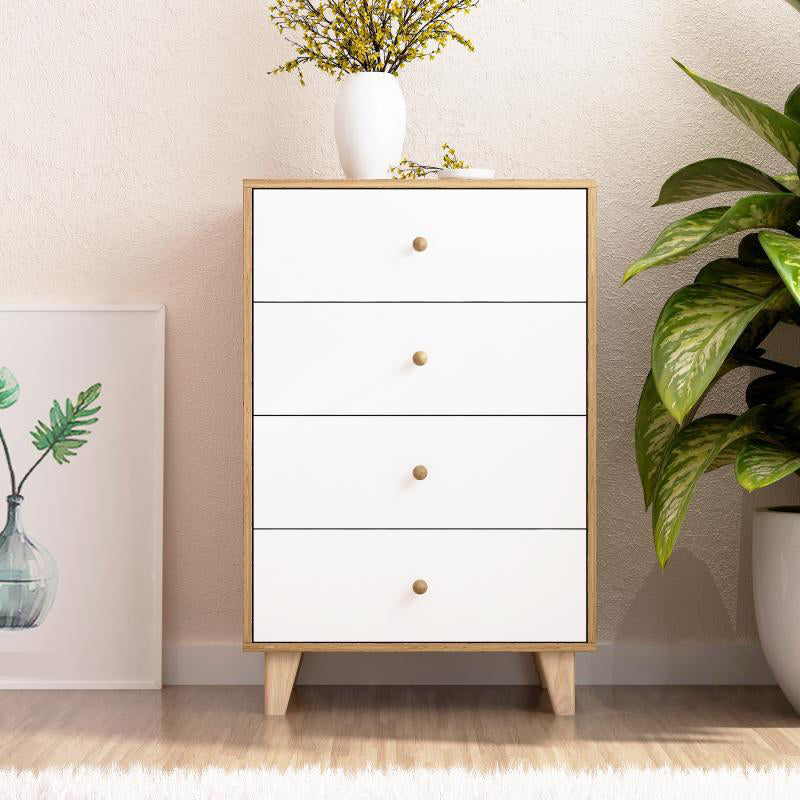 Contemporary Engineered Wood Bedroom Storage Chest Vertical Chest with Drawers