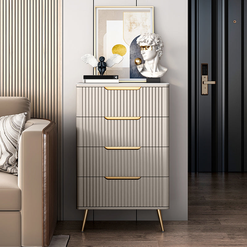 Glam Bedroom Engineered Wood Storage Chest Vertical Chest with Drawers