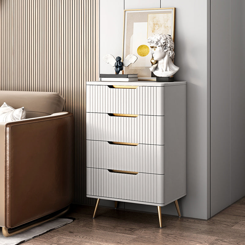 Glam Bedroom Engineered Wood Storage Chest Vertical Chest with Drawers
