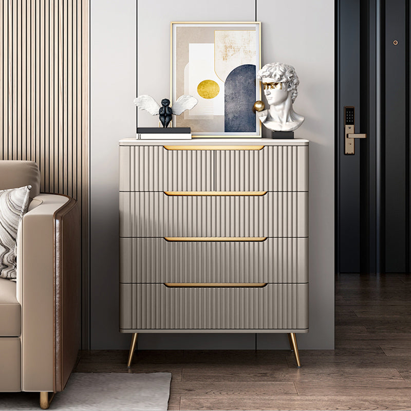 Glam Bedroom Engineered Wood Storage Chest Vertical Chest with Drawers