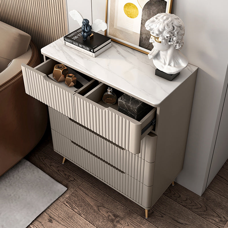 Glam Bedroom Engineered Wood Storage Chest Vertical Chest with Drawers