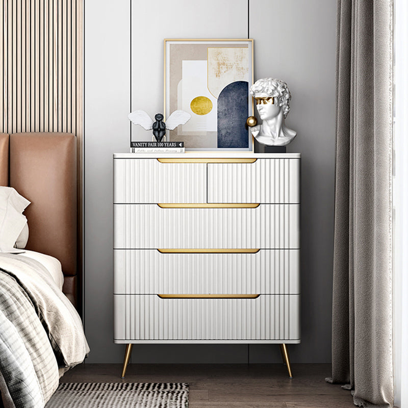 Glam Bedroom Engineered Wood Storage Chest Vertical Chest with Drawers