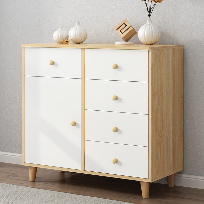 Contemporary Bedroom Storage Chest Engineered Wood Chest with Drawers