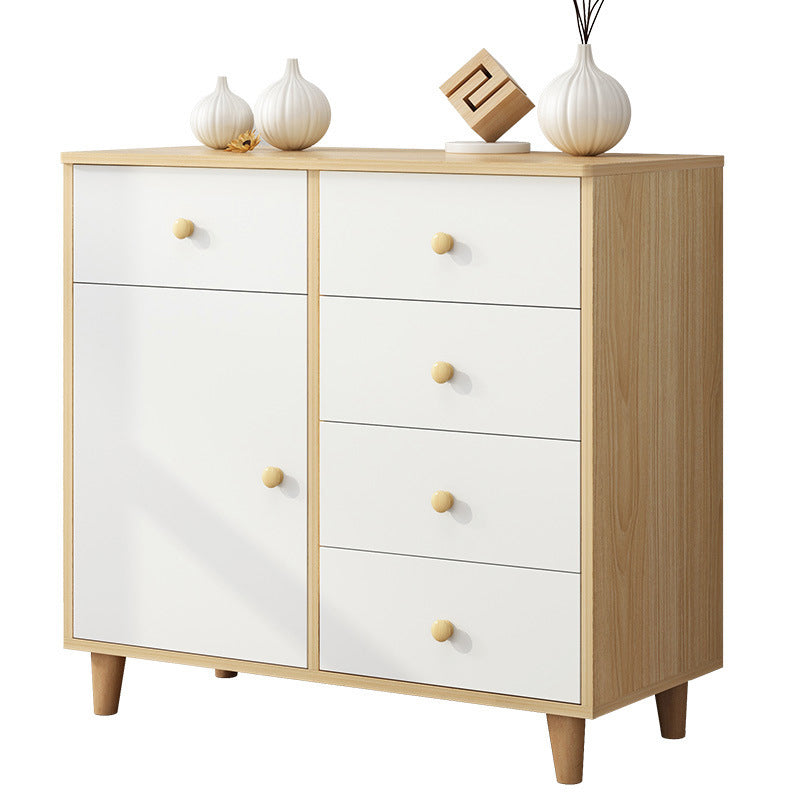 Contemporary Bedroom Storage Chest Engineered Wood Chest with Drawers