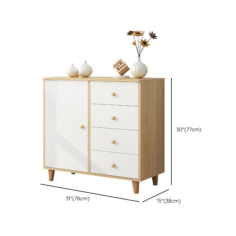 Contemporary Bedroom Storage Chest Engineered Wood Chest with Drawers