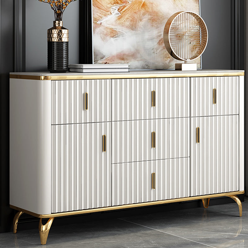 Glam Engineered Wood Storage Chest Bedroom Horizontal Chest with Drawers
