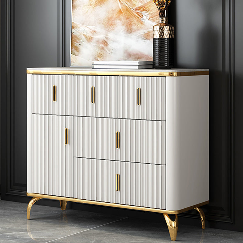 Glam Engineered Wood Storage Chest Bedroom Horizontal Chest with Drawers