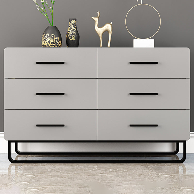 Contemporary Bedroom Storage Chest Engineered Wood Chest in Gray with Drawers