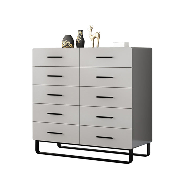 Contemporary Bedroom Storage Chest Engineered Wood Chest in Gray with Drawers
