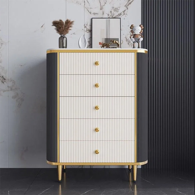 Bedroom Glam Storage Chest Stone 15" Wide Chest with Drawers