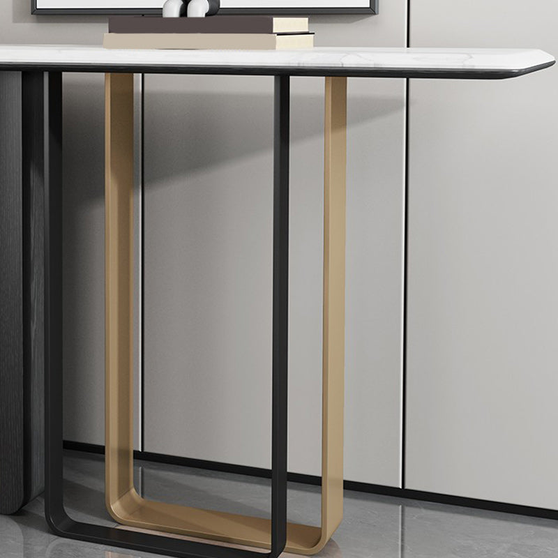 Rectangle Slate Console Table 33.5 Inch Height Glam End Table