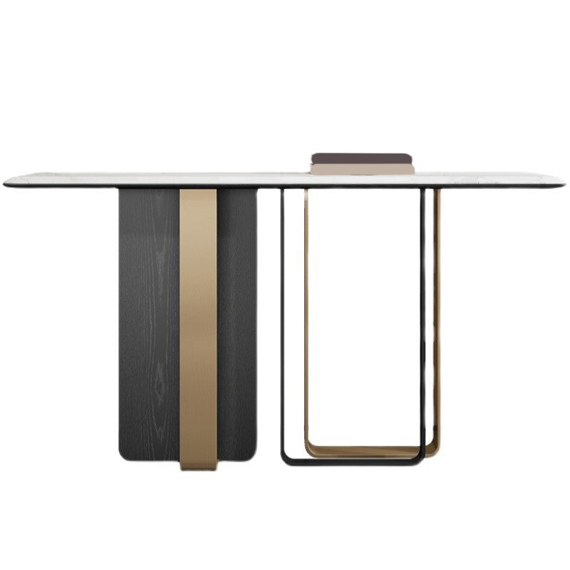 Rectangle Slate Console Table 33.5 Inch Height Glam End Table