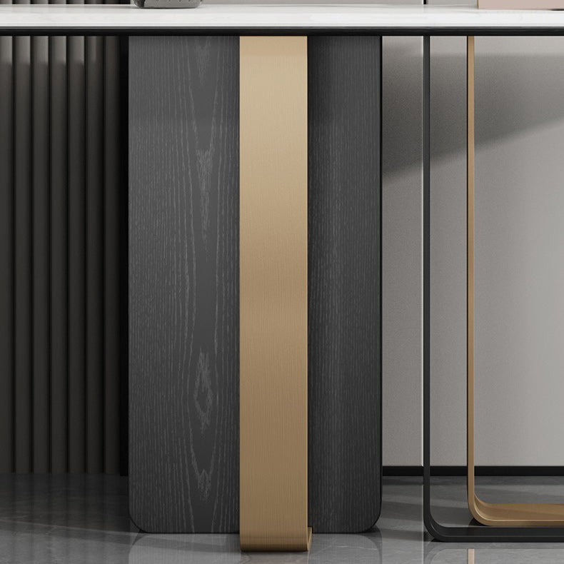 Rectangle Slate Console Table 33.5 Inch Height Glam End Table