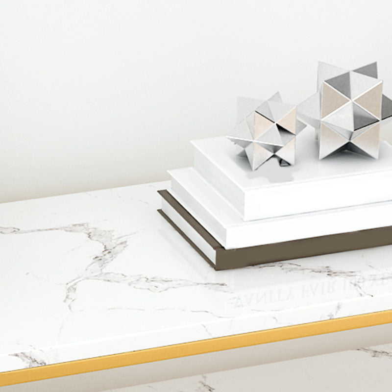 Contemporary Console Accent Table Antique Finish Sofa Console Table in Marble