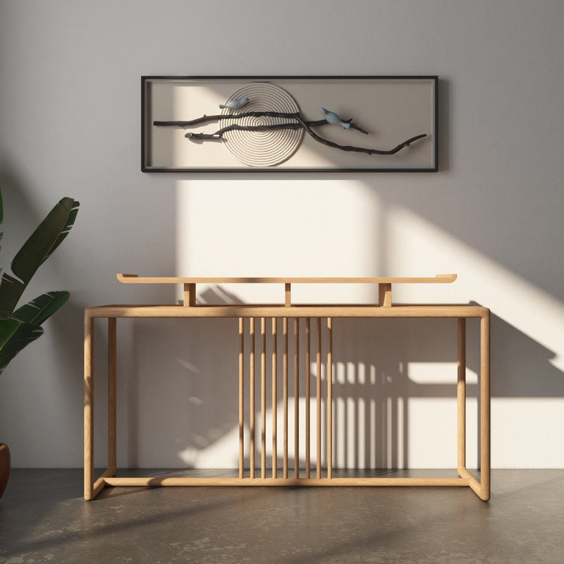 13"W Mid-Century Modern Console Table Pine Solid Wood Sofa Table