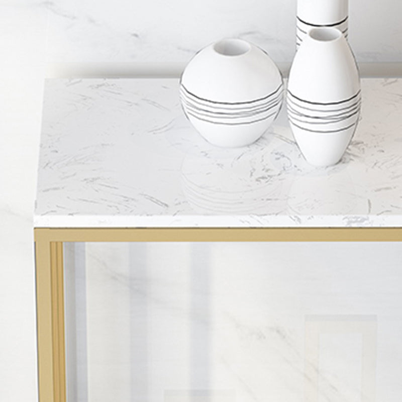 11.81" W Contemporary Console Accent Table Antique Finish Sofa Console Table in Marble