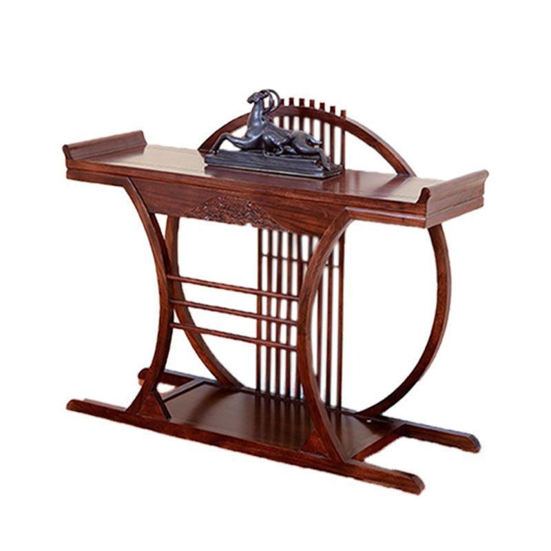 Solid Wood Console Table 1 Shelf Rectangle Accent Table for Hall