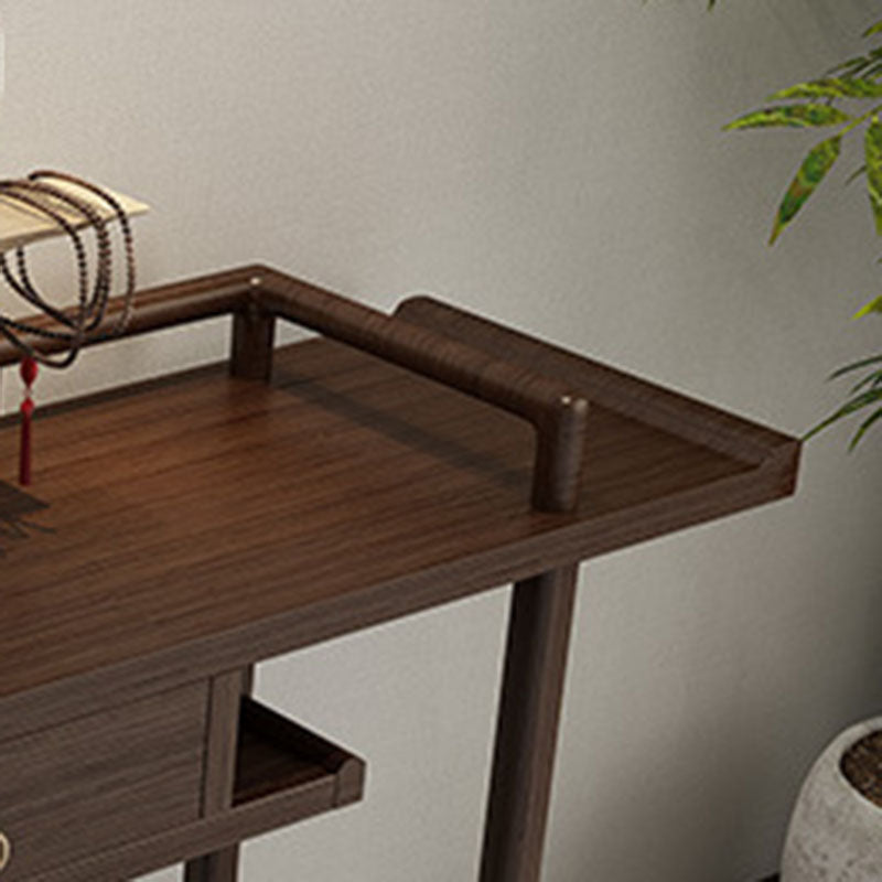 Solid Wood Console Table 1 Shelf Rectangle Accent Table for Hall