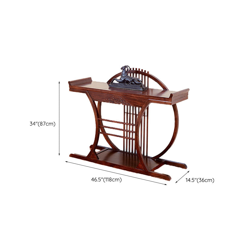 Solid Wood Console Table 1 Shelf Rectangle Accent Table for Hall