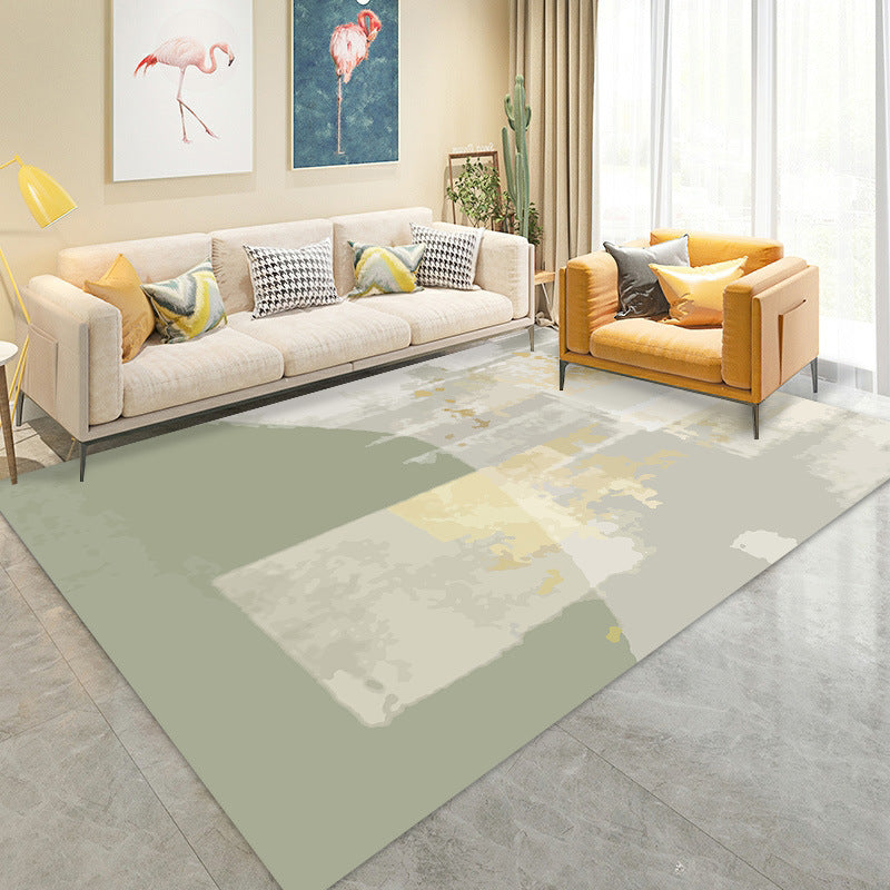 Modern Graphic Carpet Polyester Green Carpet Washable Carpet for Drawing Room