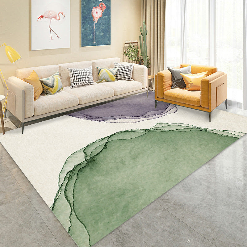 Modern Graphic Carpet Polyester Green Carpet Washable Carpet for Drawing Room