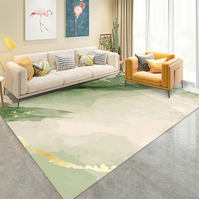 Modern Graphic Carpet Polyester Green Carpet Washable Carpet for Drawing Room