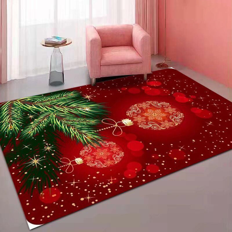 Modern Rug Polyester Christmas Tree Rug Stain Resistant Rug for Drawing Room