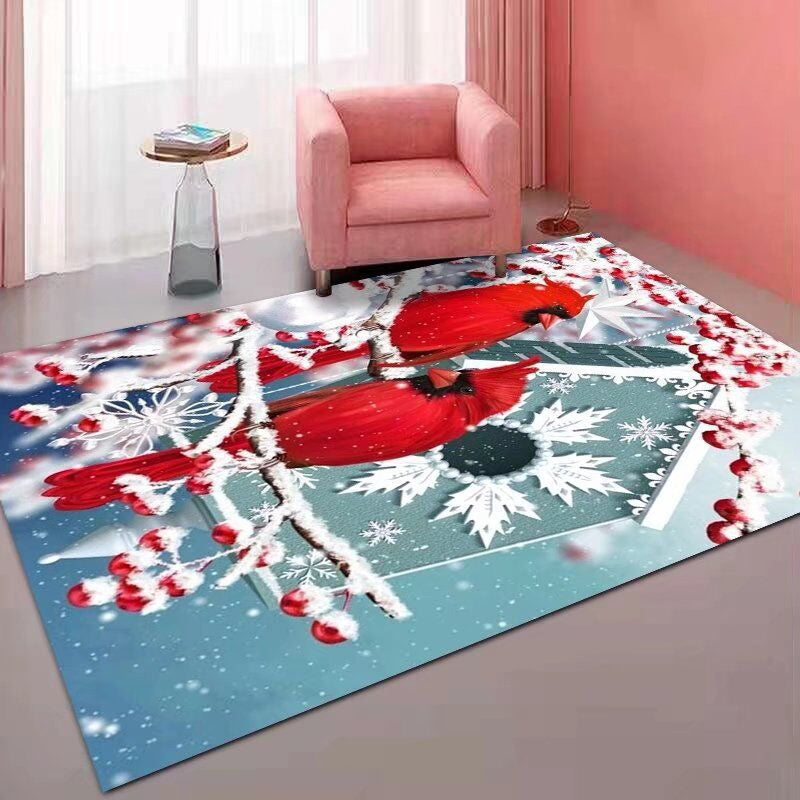 Modern Rug Polyester Christmas Tree Rug Stain Resistant Rug for Drawing Room