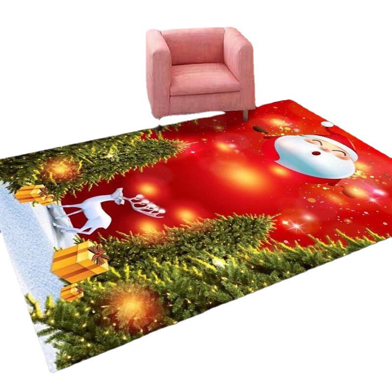 Modern Rug Polyester Christmas Tree Rug Stain Resistant Rug for Drawing Room