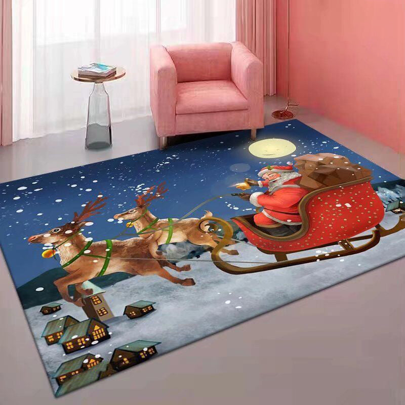 Modern Rug Polyester Christmas Tree Rug Stain Resistant Rug for Drawing Room