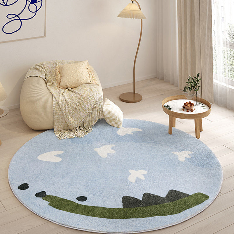 Green Contemporary Carpet Polyester Color Block Carpet Washable Carpet for Drawing Room