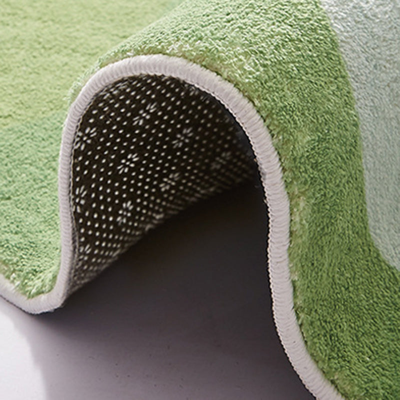 Green Contemporary Carpet Polyester Color Block Carpet Washable Carpet for Drawing Room