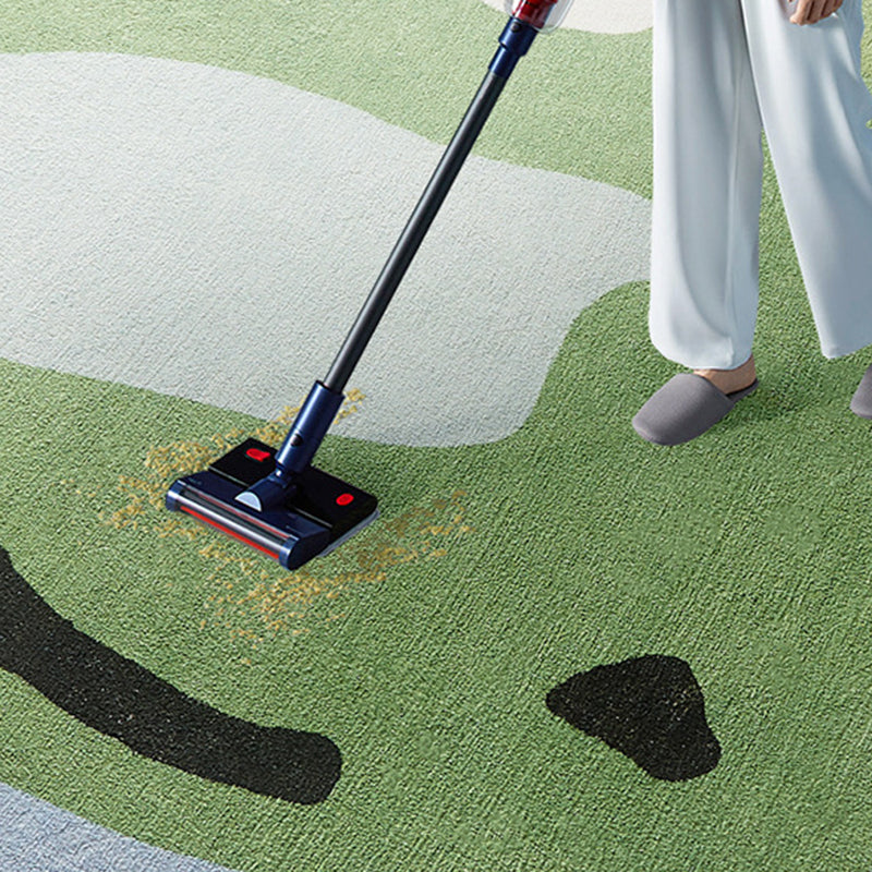 Green Contemporary Carpet Polyester Color Block Carpet Washable Carpet for Drawing Room