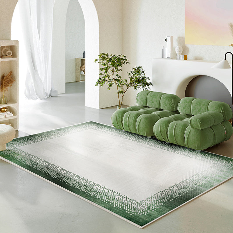 Green Modern Carpet Polyester Graphic Area Carpet Washable Carpet for Home Decor