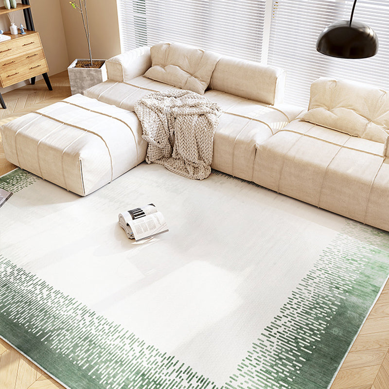 Green Modern Carpet Polyester Graphic Area Carpet Washable Carpet for Home Decor
