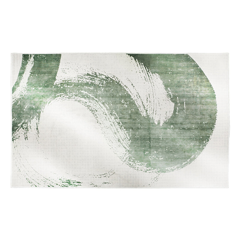 Green Modern Carpet Polyester Graphic Area Carpet Washable Carpet for Home Decor