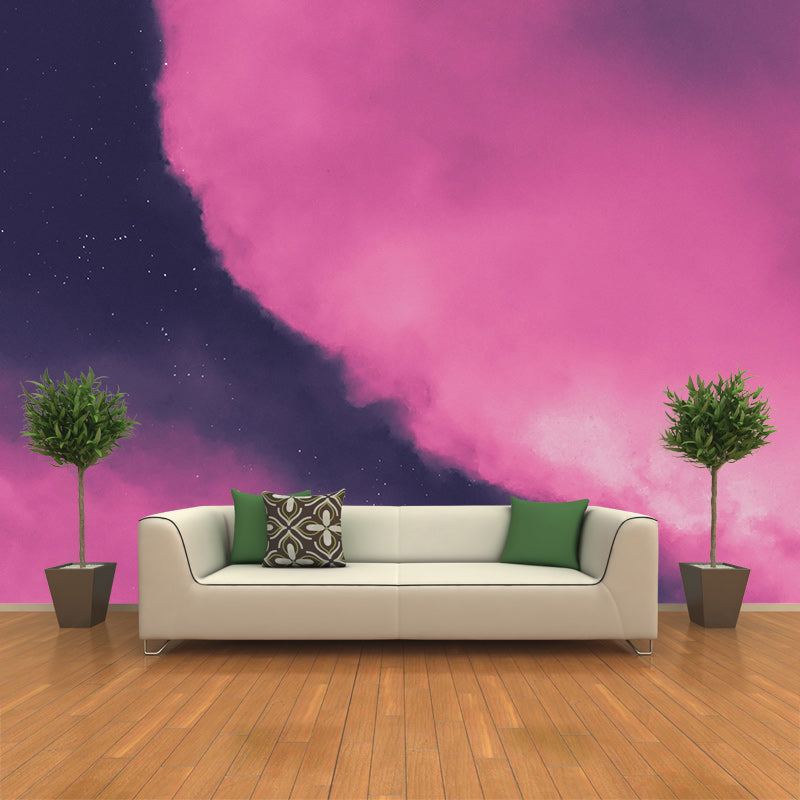 Starry Sky Stain Resistant Mural Washable Wallpaper Sitting Room Wall Mural