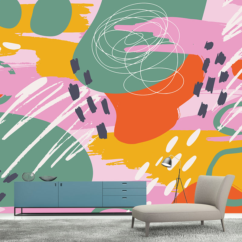 Abstract Illustration Wallpaper Environment Friendly Mildew Resistant Indoor Wall Mural