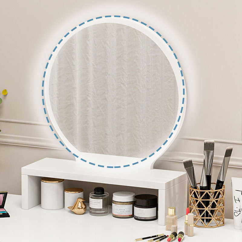 Wood and Metal Vanity Table with Stool Accent 5/6 Drawers Makeup Desk