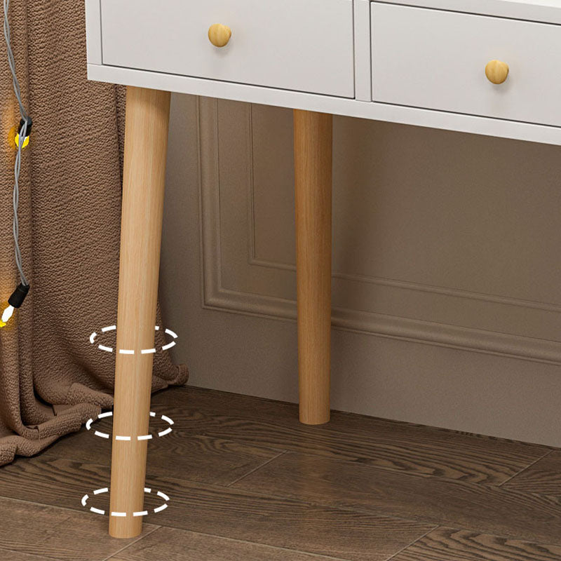 Wood and Metal Vanity Table with Stool Accent 5/6 Drawers Makeup Desk